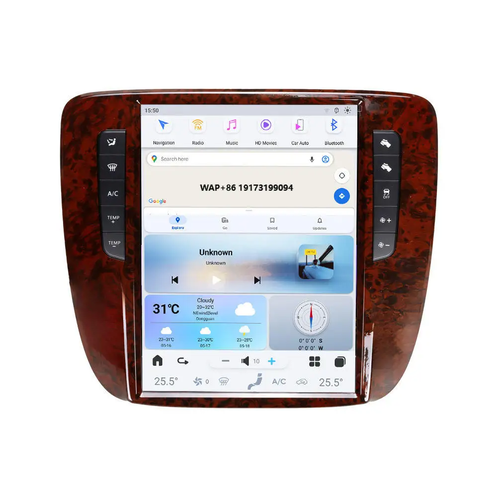 

12.1" Android Auto Carplay Navigation Screen Multimedia Player Radio for GMC Suburban Tahoe 2007-2013