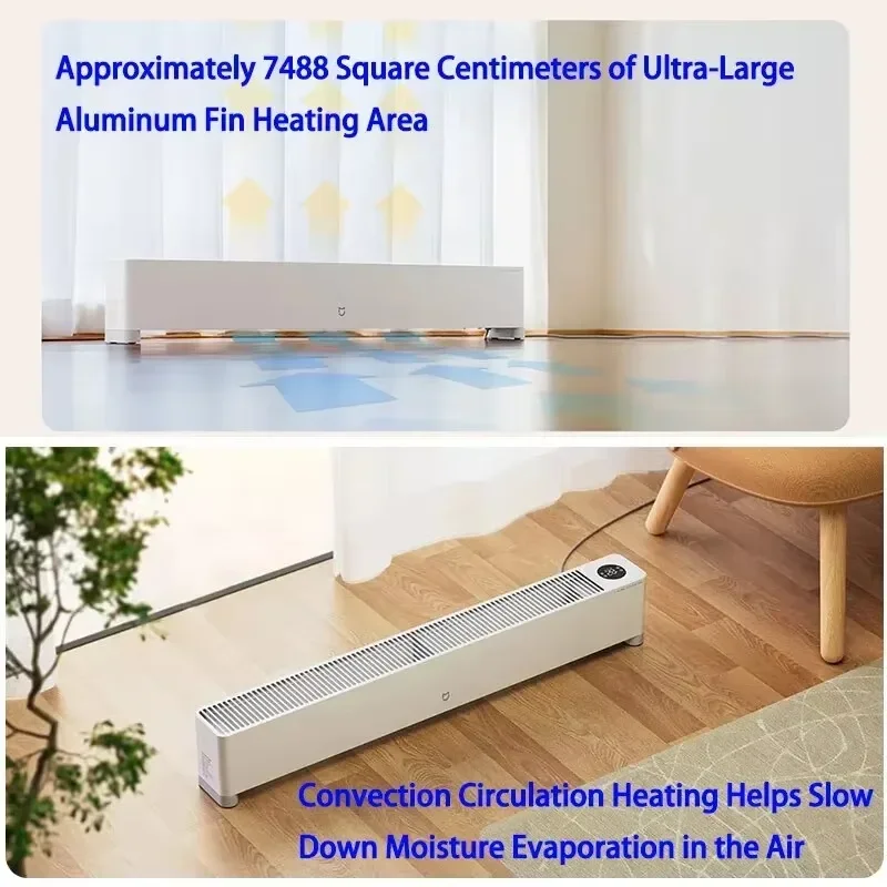 Xiaomi Mijia Baseboard Electric Heater E for Home Foot Warmer Shinil fan heater 2200W Smart Thermostat Fast Intelligent Control