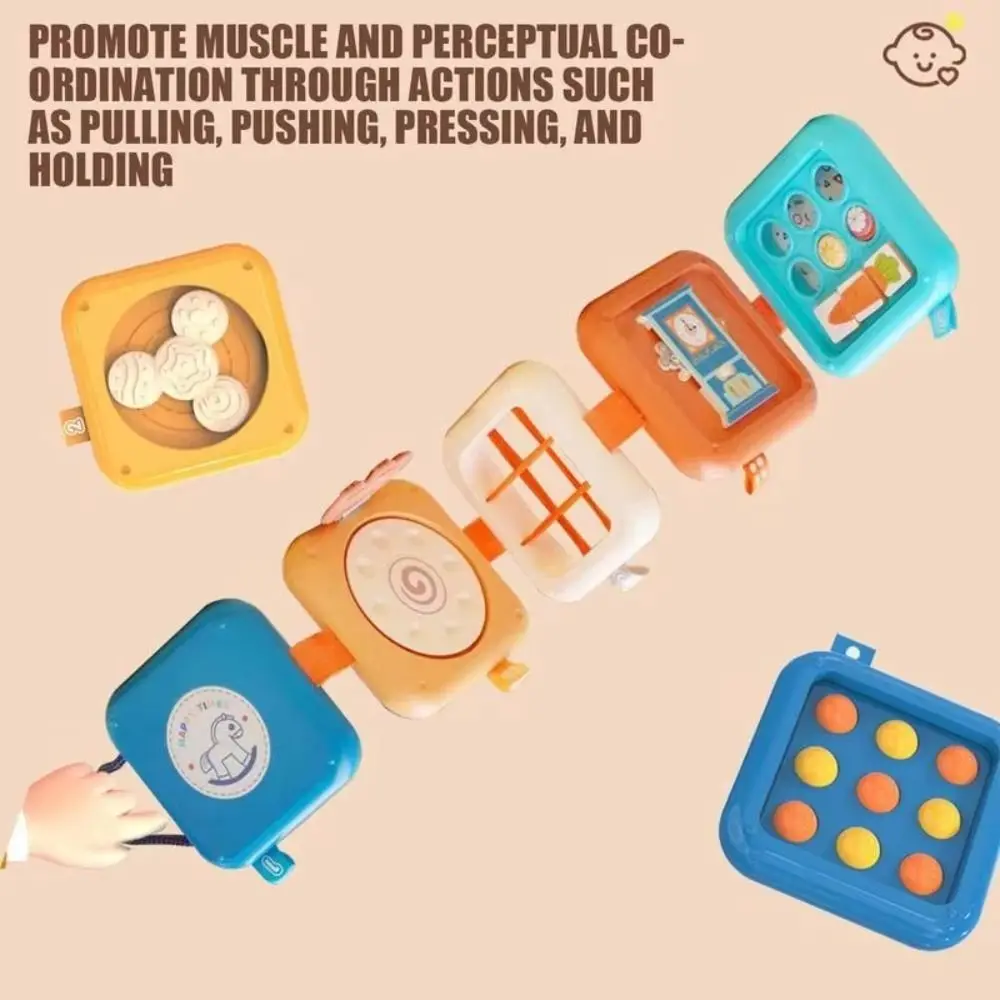 Giocattolo cubo pieghevole occupato con puzzle a specchio Giocattolo impilabile multifunzionale Scheda sensoriale per l'educazione precoce Montessori