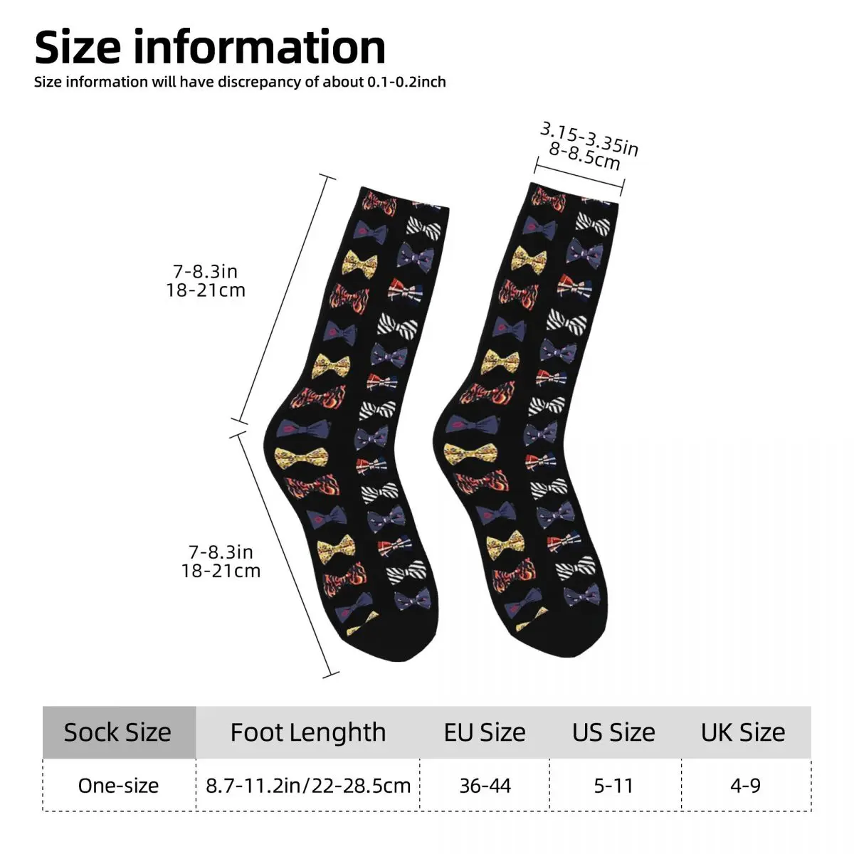 All Kinds Of Bow Ties Socks Harajuku Sweat Absorbing Stockings All Season Long Socks Accessories for Unisex Christmas Gifts