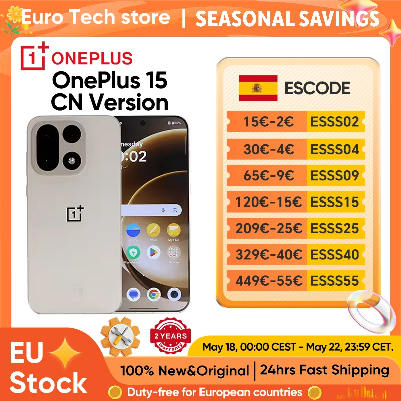 Teléfono Inteligente OnePlus 15, Snapdragon 8 Elite Gen 5, Pantalla de 6.78'' con Frecuencia de Actualización de 165Hz, Cámara Trasera Triple de 50MP, 7300mAh