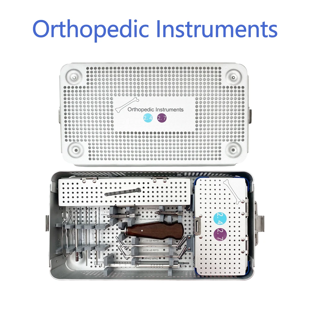 Orthopedic Surgical Instrument 2.4/2.7 Multi-axial Locking Plates Screw box Instrument Set