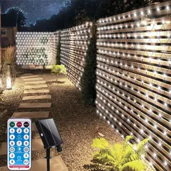 Solar betriebene Netz Light Mesh Lichterketten wasserdichte Girlande mit 8 Modi Timer Weihnachts dekoration für zu Hause 3m x 2m, Urlaub