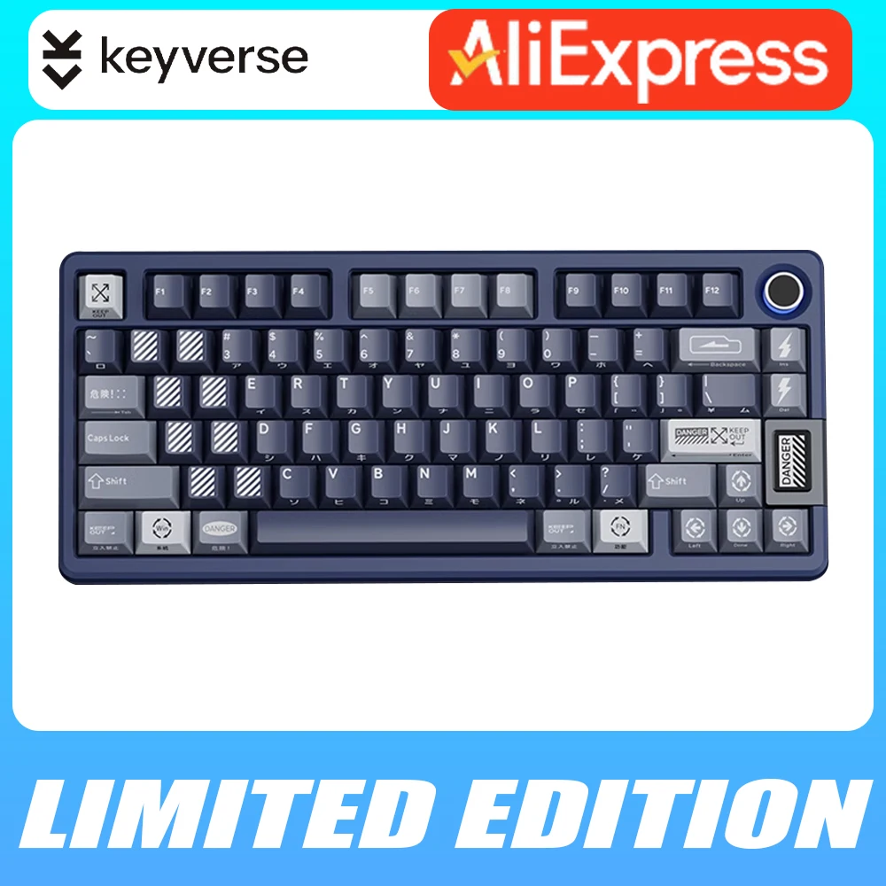 Keyverse INFI75 KEEP OUT Limit Mechanical Keyboard Customize Screen Three Mode HIFI Customized Gaming Keyboard Gasket PC Gamer