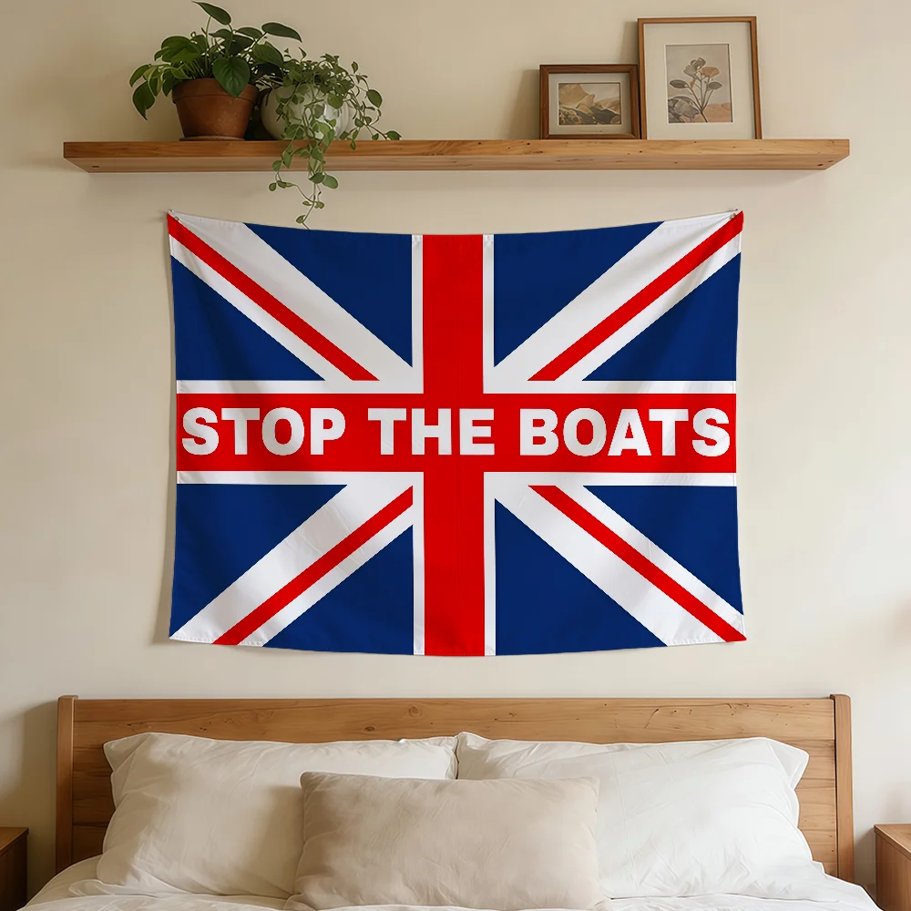United Kingdom Britain England Stop Boats Flag Durable Outdoor Indoor Patio Festive Decorat Classic Design Pole Wall Room Banner