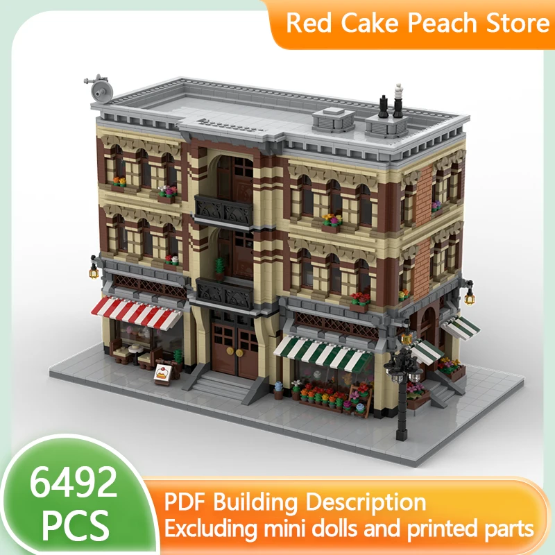 Street View Model MOC Building Bricks Flower Shop Bakery Apartment Modular Technology Gifts Holiday Assemble Children Toys Suit