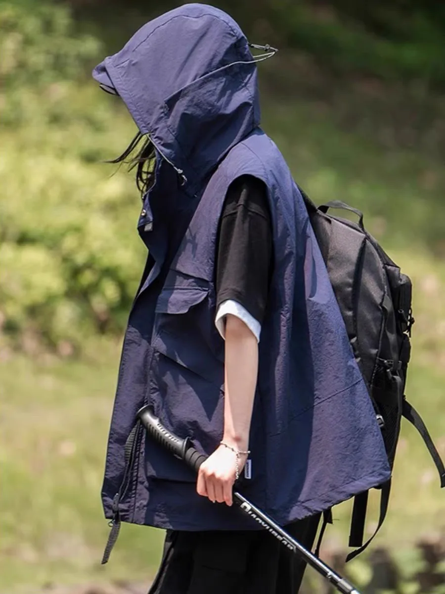 

Функциональная уличная спецодежда, жилет, мужской летний тонкий многокарманный многослойный жилет, свободный универсальный жилет Jaet