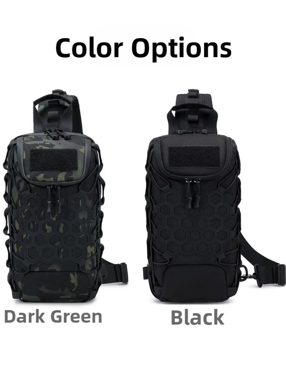 New Black Crossbody Chest Pack Durable Waterproof Sling Shoulder Backpack Large Capacity Crossbody Bag Hiking