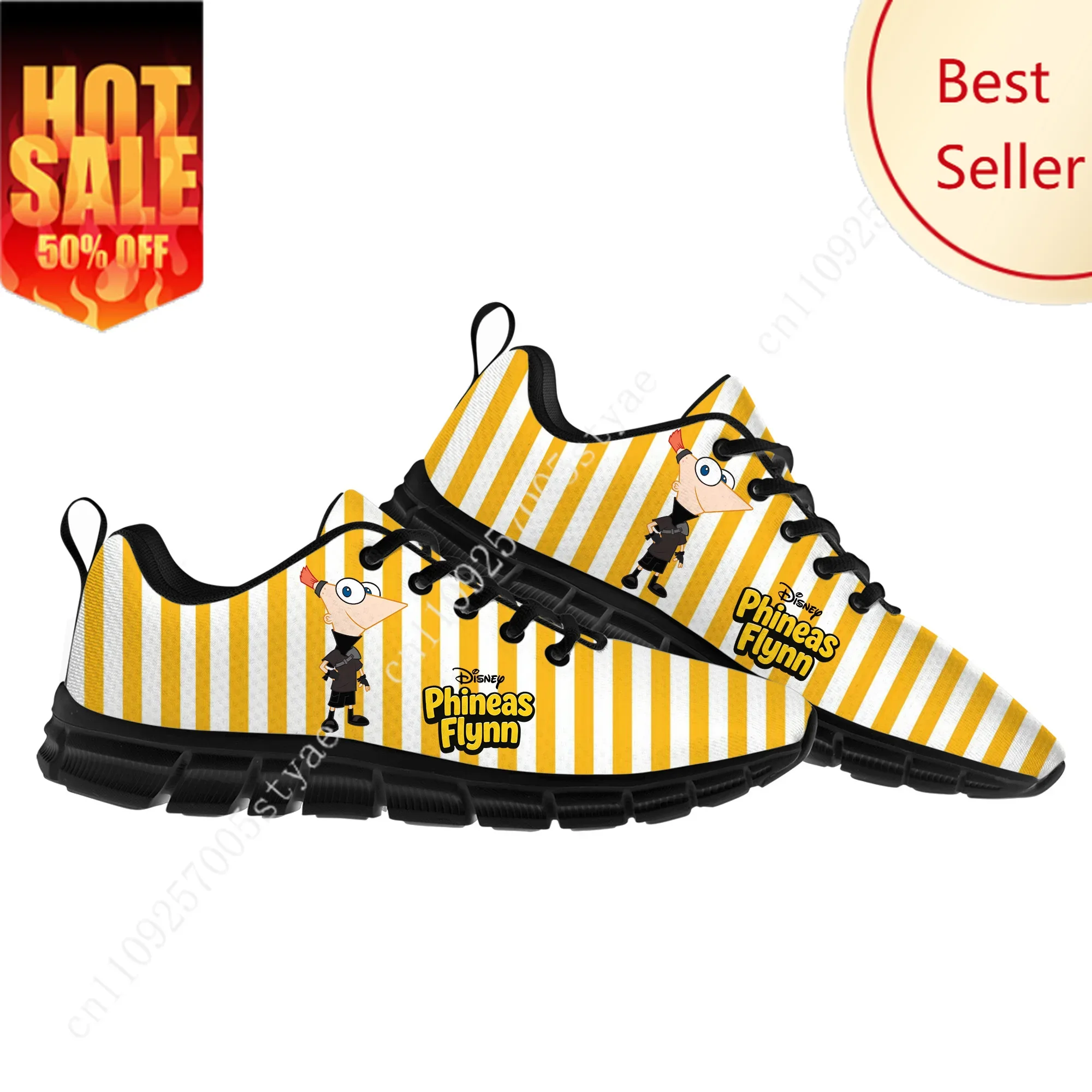 

Phineas Flynn Sports Shoes Disney Cartoon Decorate Sneakers Design Your Photo Logo Text Party Holiday Gifts Custom Shoe