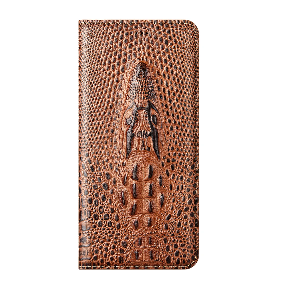 Crocodile Head Leather Cover for OPPO Realme X XT X2 X3 X7 Max X50M X50 X9 Pro Ultra Cases Magnetic Holder Cover