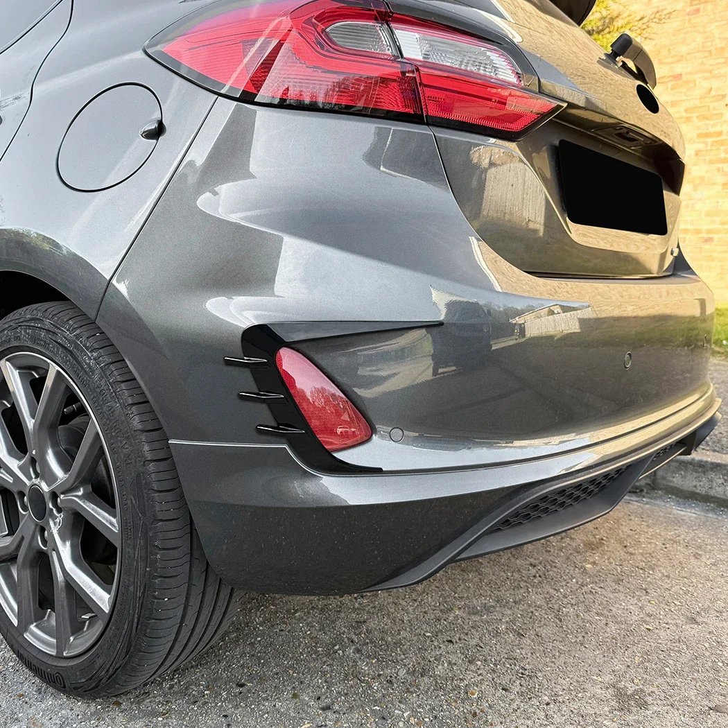 2PCS Car Rear Bumper Diffuser Wind Knife Trim Body Kits for Ford Fiesta MK8 MK8.5 2018+Standard Edition ST Line ST General