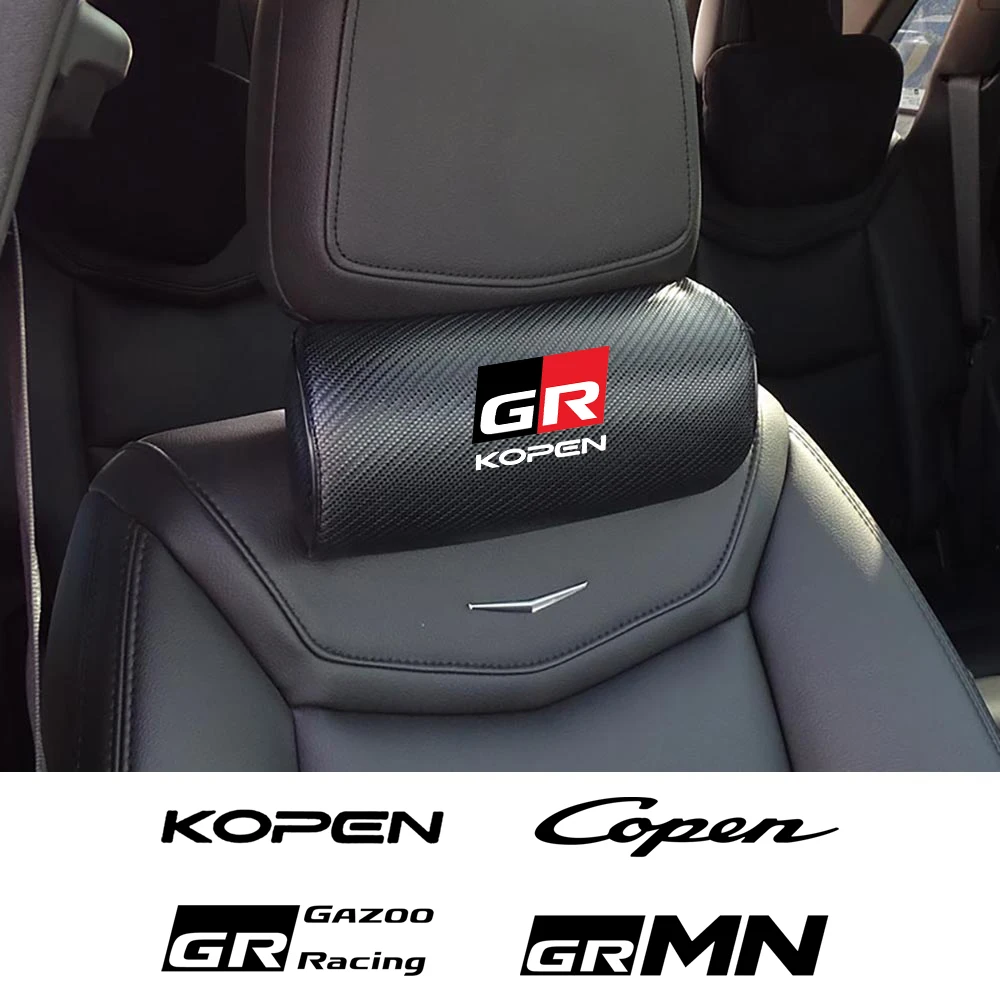 Car Seat Neck Head Support Pillow Carbon Fiber Headrest For Daihatsu Copen L880K Koepn Copen GR Sport Gazoo Racing Accessories