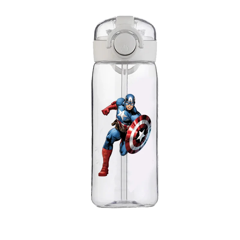 400ML Marvel Avengers kaptan amerika yeni saman plastik bardak büyük kapasiteli öğrenci Boy Anime basit taşınabilir Ins kolay fincan hediye