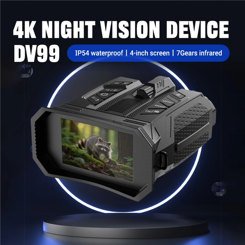 

Бинокль ночного видения 4K с инфракрасной подсветкой и 16-кратным зумом - 7 регулируемых уровней ИК-подсветки и Wi-Fi для охоты и наблюдений