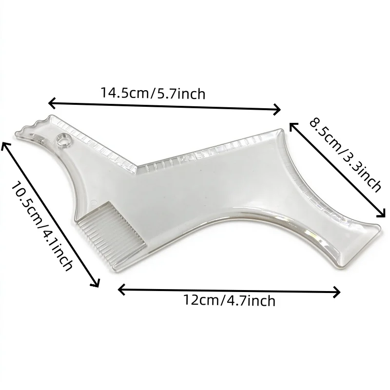 1pc Men's All-In-One Beard Shaping Tool Styling Template Stencil Comb Modeling Ruler Trim Template Groomed Facial Moustache
