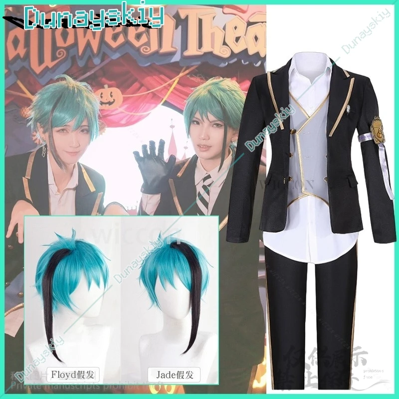 

Octavinelle Floyd Leech Cosplay Costume Wig Game Twisted-Wonderland The Little Mermaid Night Raven School Uniforms Customized