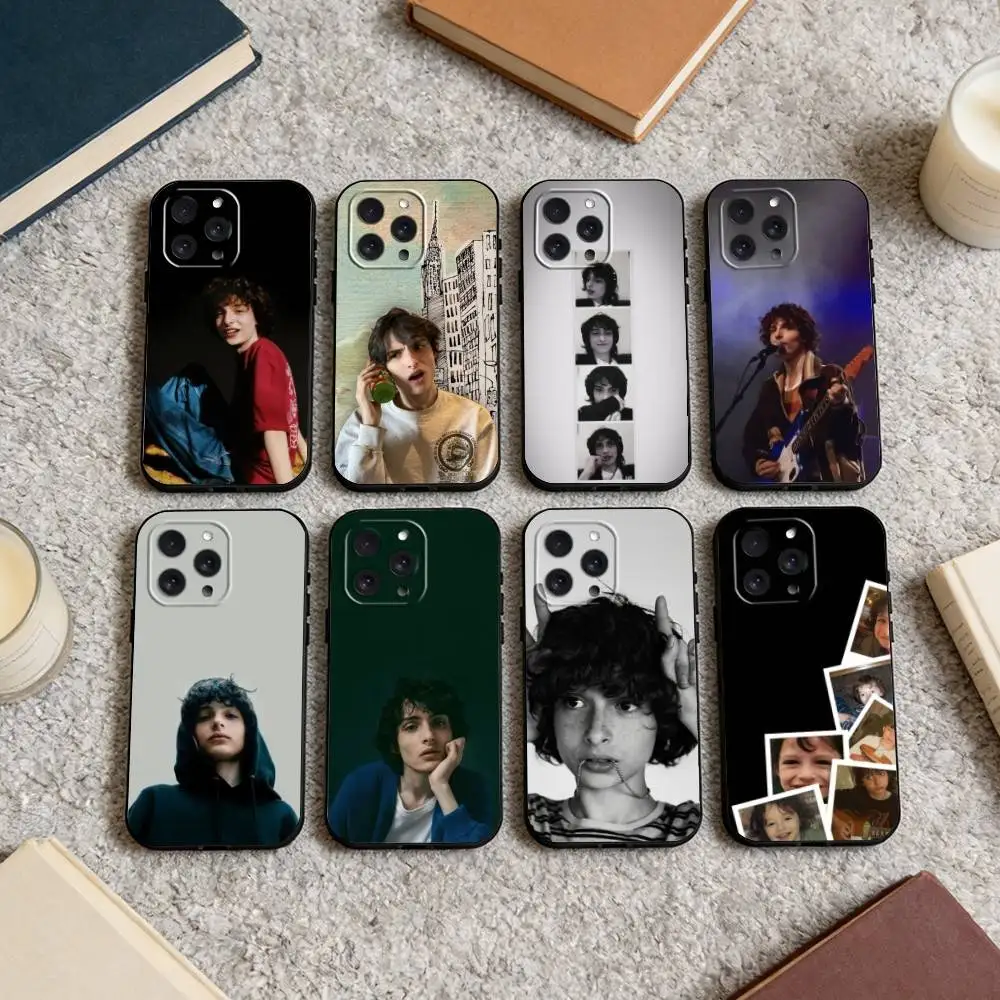 

F-Finn Wolfhard Actor Phone Case For iPhone 16,15,14,13,12,17,Pro Max,Plus Silicone Black Case