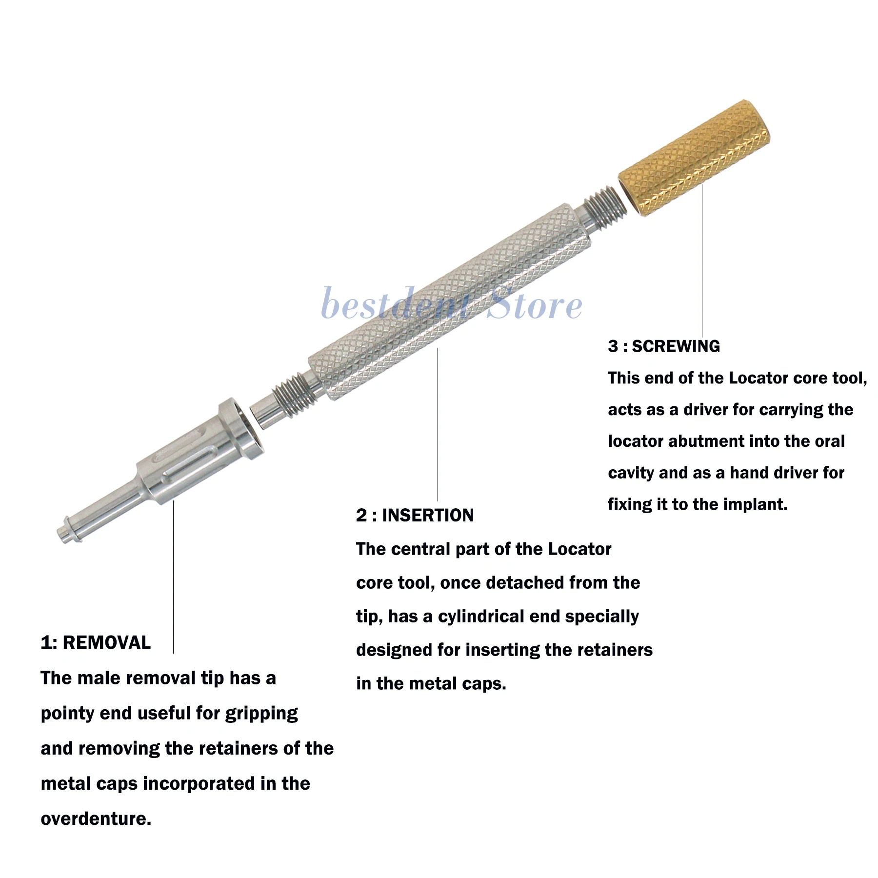 Universal Dental Implant Retention Caps Insertion Extraction Tool Locator Core Tool