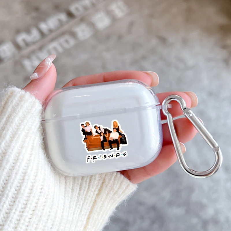 Earphone Case For Airpods 4 3 2 1 Pro3 Pro2 Shockproof With Keychain For Airpods 4 Clear Cover Central Perk ​Friends