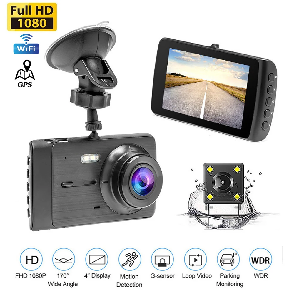

Dash Cam WiFi Full HD 1080P Car DVR Rear View Reversing Car Camera Drive Video Recorder Night Vision Auto Dashcam GPS Black Box