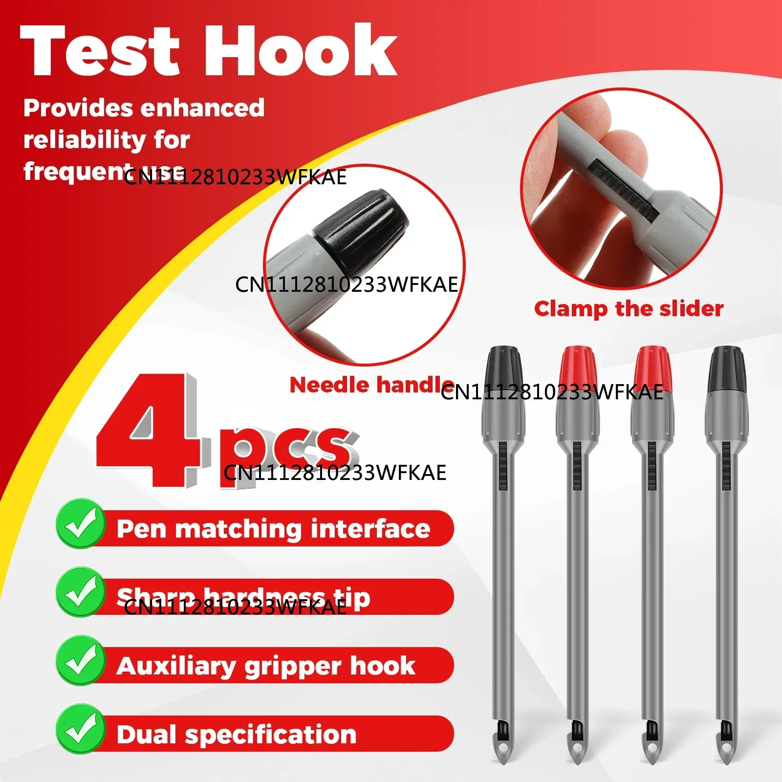 4Pcs Wire  Probe Kit Portable Insulation Piercing Clip Piercing Probes 2mm 4mm Multimeter Piercing Probes Sturdy