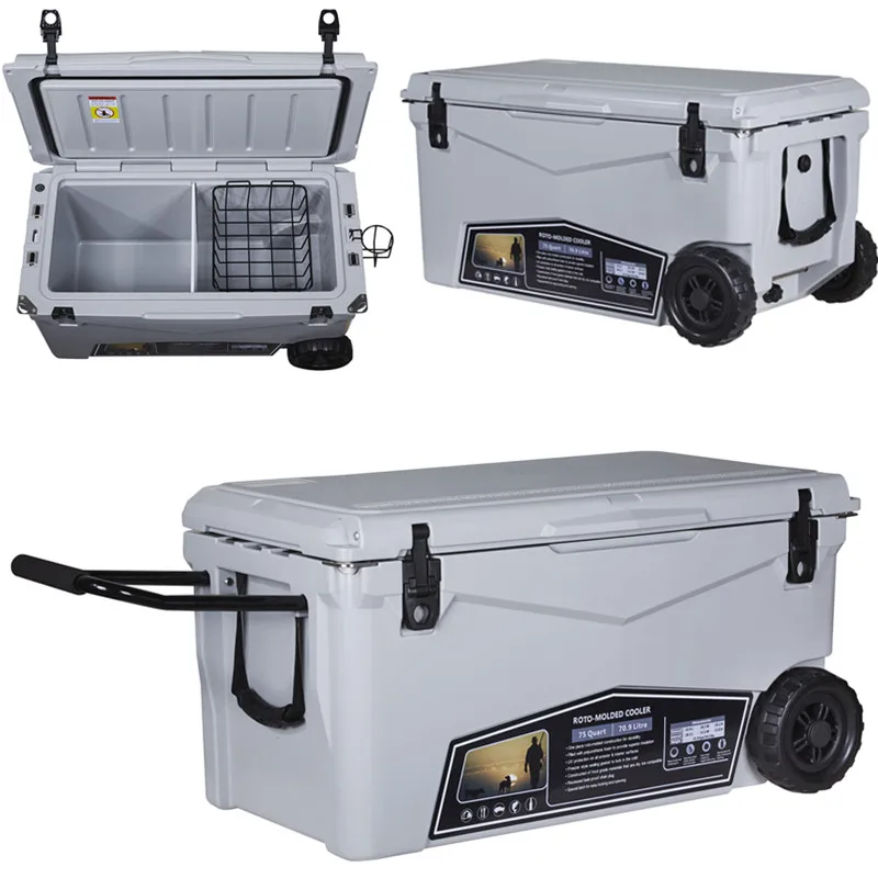 Kuer 70 qt قابل للقفل معزول مربع الجليد الصدر Rotomolded حقن مصبوب برودة مع مقابض حمل صندوق تبريد