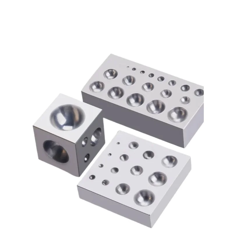 Square Nest Punch Jewelry Pit Iron Nest Cutting Board Gold and Silver Processing Ring Bell Round Hole Bead Iron + Gold Tool