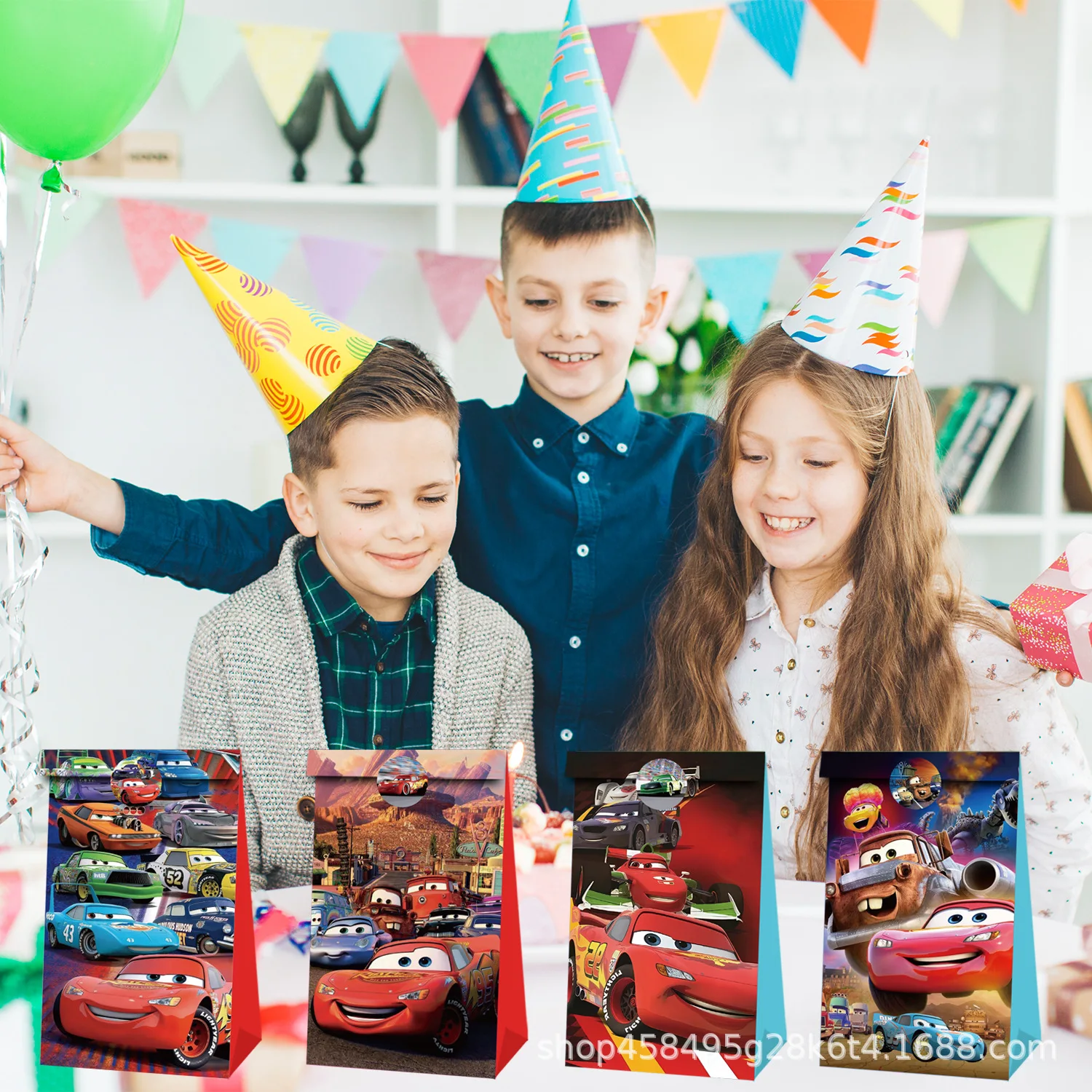 12pcs Cars Gift Bags Anime Children Birthday Party Candy Bag Kraft Paper Packaging Boxes Treat Bag Supplies Gift view 6