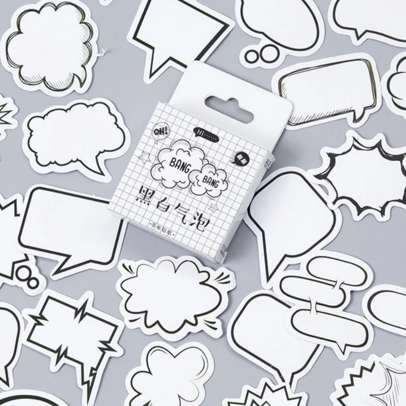 45 Sheets Dialogue Box Series Stickers DIY Decorative Stickers Message Stickers Label Sticker Journal Collage