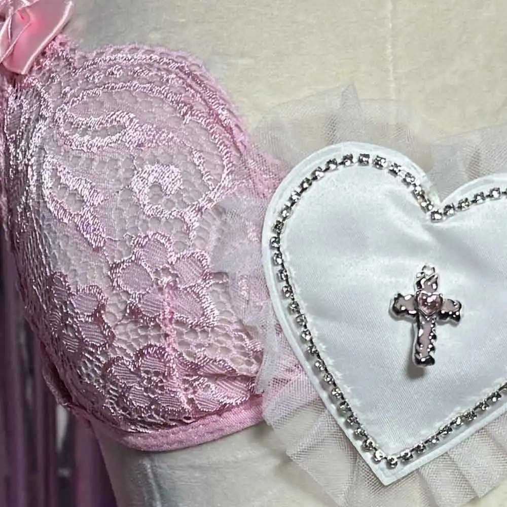 في سن المراهقة الصليب 90s Kawaii القوطية E-الفتيات لتقوم بها بنفسك ايمو Y2K القمم القوطي القلب ملابس للنادي ايكو الجرونج Harajuku القوس مهرجان الزي يدوية الصنع #4