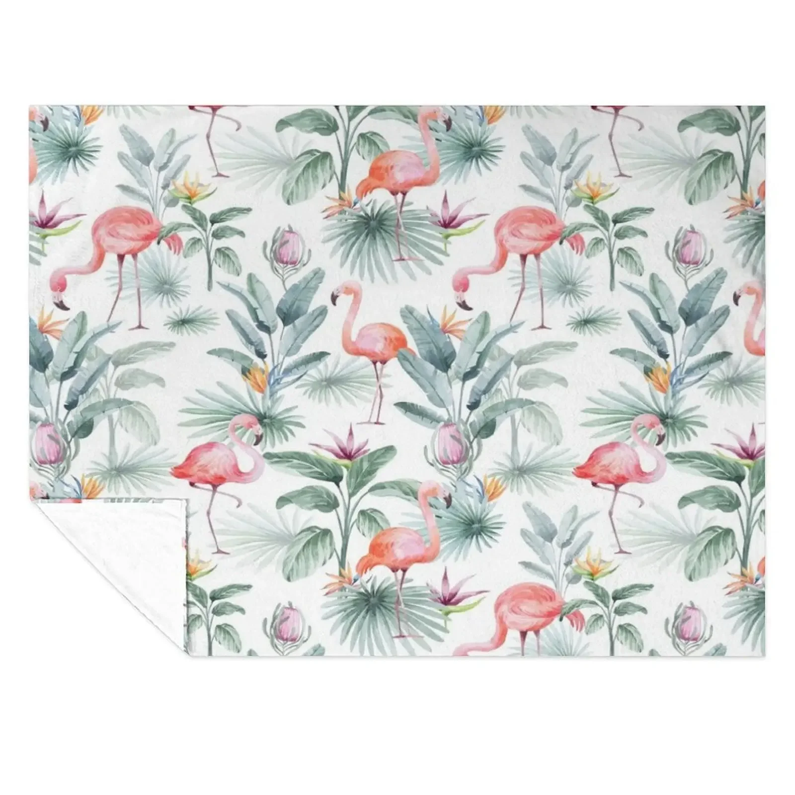 

Flamingo Watercolor Throw Blanket Bed covers Soft Big Hairys Extra Large Throw Blankets