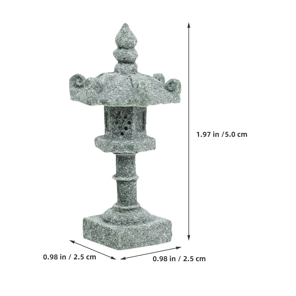 4Pcs Miniature Pagoda Ornament Natural Stone Garden Sculpture for Bonsai Miniature Scene Sand Table Pavilions Zen Garden