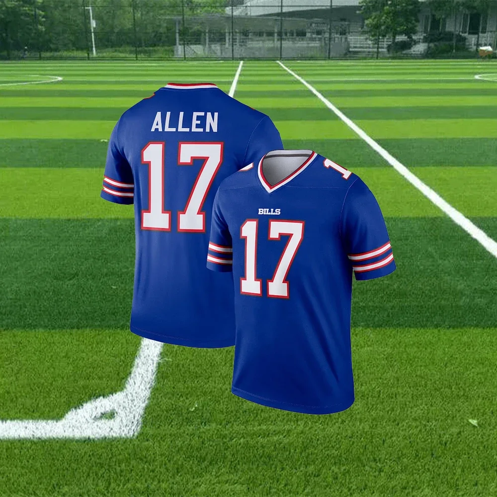 24-25 Adult Buffalo American Football Jerseys Football Jerseys Sportswear Training Jerseys Bill Allen No. 17 3D Printed Jerseys