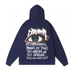 New Designer Eye Pattern Printed Cotton Trendy Brand American Street Men's Women's Sweater Casual Loose Versatile Couple Hoodie