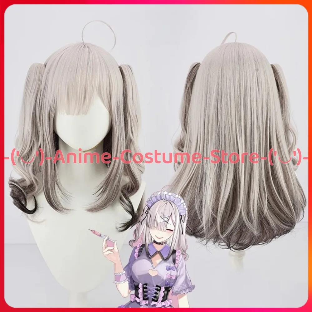 

NIJISANJI VTuber Sukoya Kana, парик для косплея, стиль горничной, хвосты, персонаж аниме, Хэллоуин, карнавальный костюм для вечеринки, парики, синтетические волосы