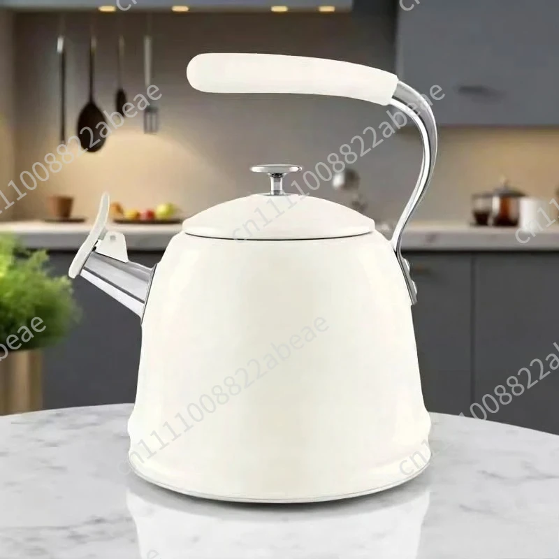 Retro Whistle Kettle Stainless Steel Kettle Induction Cooker Open Flame 2.3L Kettle