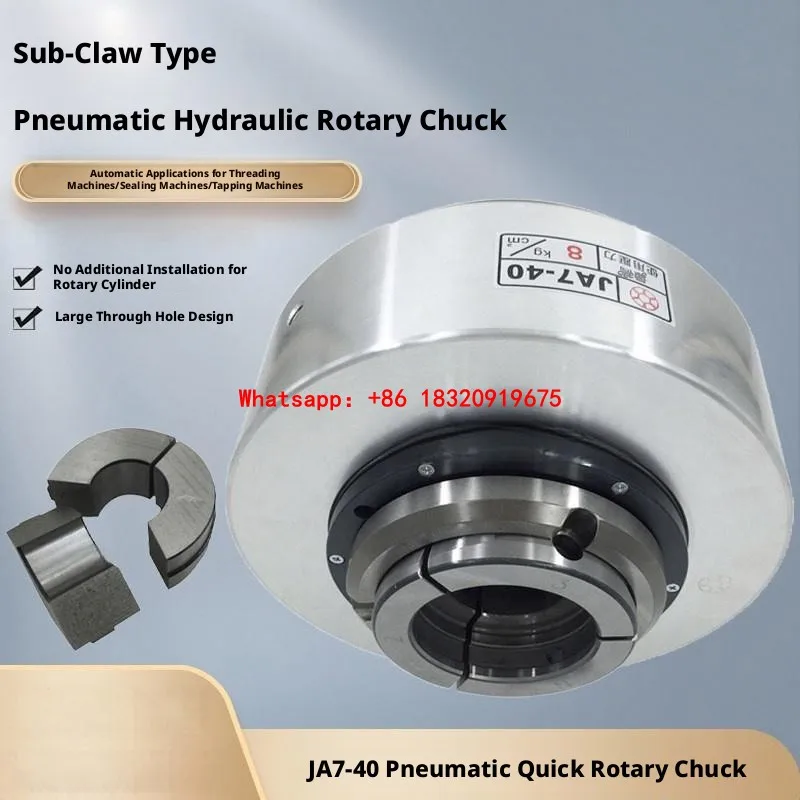 Cyclmotion CNC JA7-40 Pneumatic Collet Chuck Assembly – Front-Mounted Pneumatic Rotating Chuck for Lathes