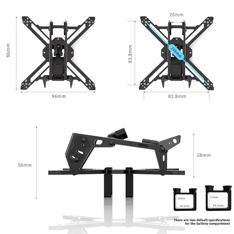 ¡oferta-kit-de-marco-para-dron-fpv-a72t-de-2-pulgadas-115-mm-de-fibra-de-carbono-con-compartimentos-para-baterias-personalizable-con-impresion-para-aplicaciones-de-freestyle-rc