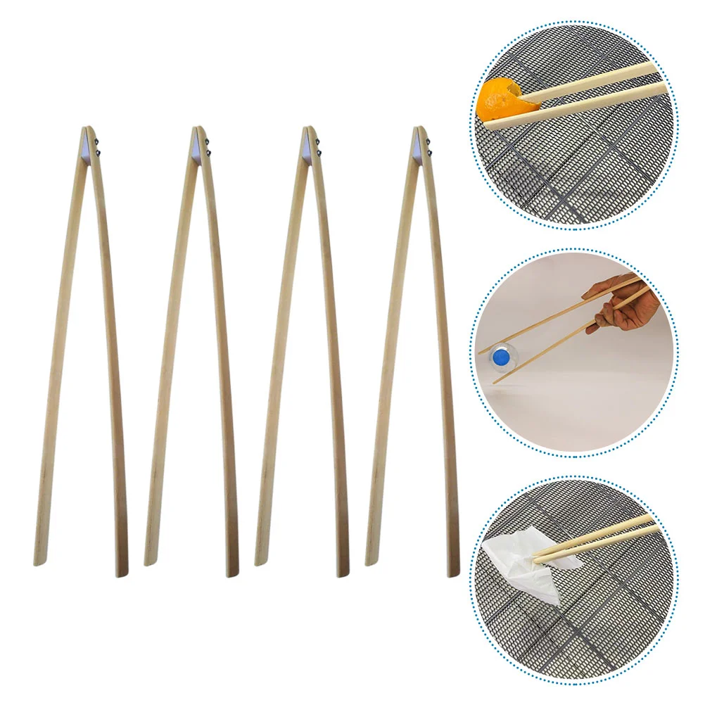 4 Pcs Cleaning Garbage Tongs Sanitation Clips and Clamps Trash Grabber Picker Tool Can Lengthen Heavy Duty