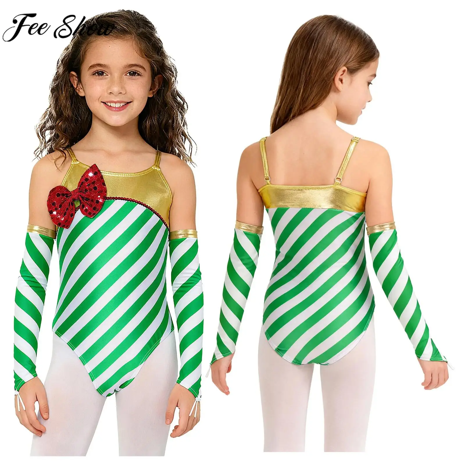 criancas-meninas-natal-santa-elf-cosplay-bodysuit-doce-cana-listrado-ballet-danca-ginastica-collant-com-mangas-para-festa-de-natal