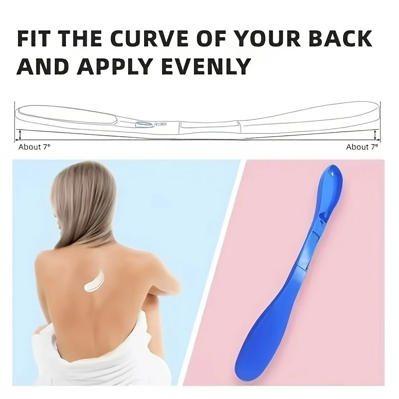 2/1 piece set of long-handled back body lotion applicator brush with detachable storage design, convenient for independently applying body lotion, tanning oil, and external ointments, a practical skincare tool suitable