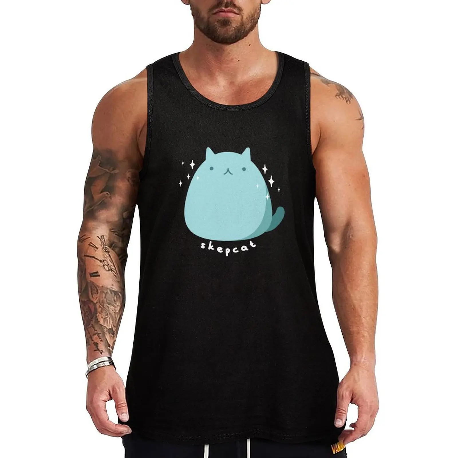 

skeppy cat Tank Top singlets for men gym top anime clothes tops