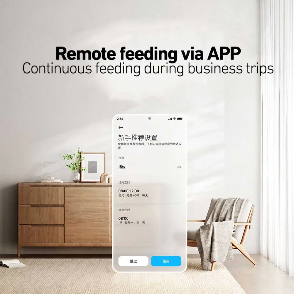 Original Xiaomi Mi Smart Desktop Fish Tank 10L Remote Feeding Via