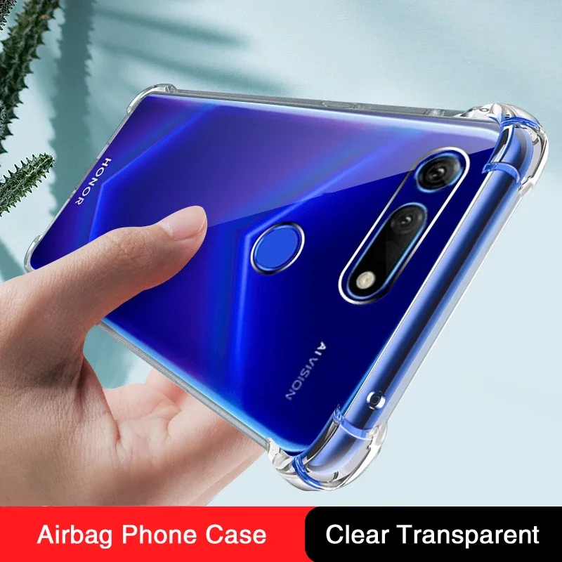 

Airbag Shockproof Silicone Phone Case for Huawei Honor View 20 View20 V20 Transparent Soft Back Covers Anti Knock Simple Housing