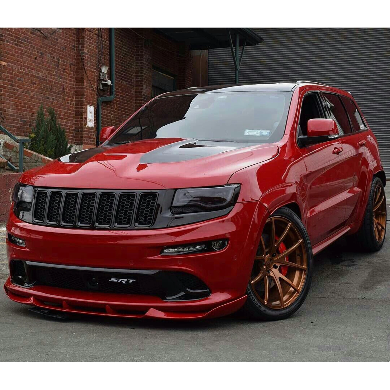 3PCS For Jeep Grand Cherokee SRT 2012 -2016 SRT8 Car Front Bumper Lip Splitter Spoiler Carbon Fiber Style Body Kit White Red