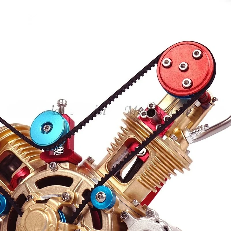 V2 dual-Cylinder Engine Model Full Metal Assembling Engine DIY Car Mini Engine Best Building Toy Gift