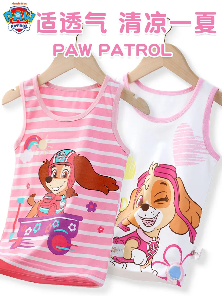 Original Paw Patrol 2 pz/set gilet da ragazza Liberty Skye Everest Summer A Type Cotton senza maniche inner wear imbracatura esterna per bambini