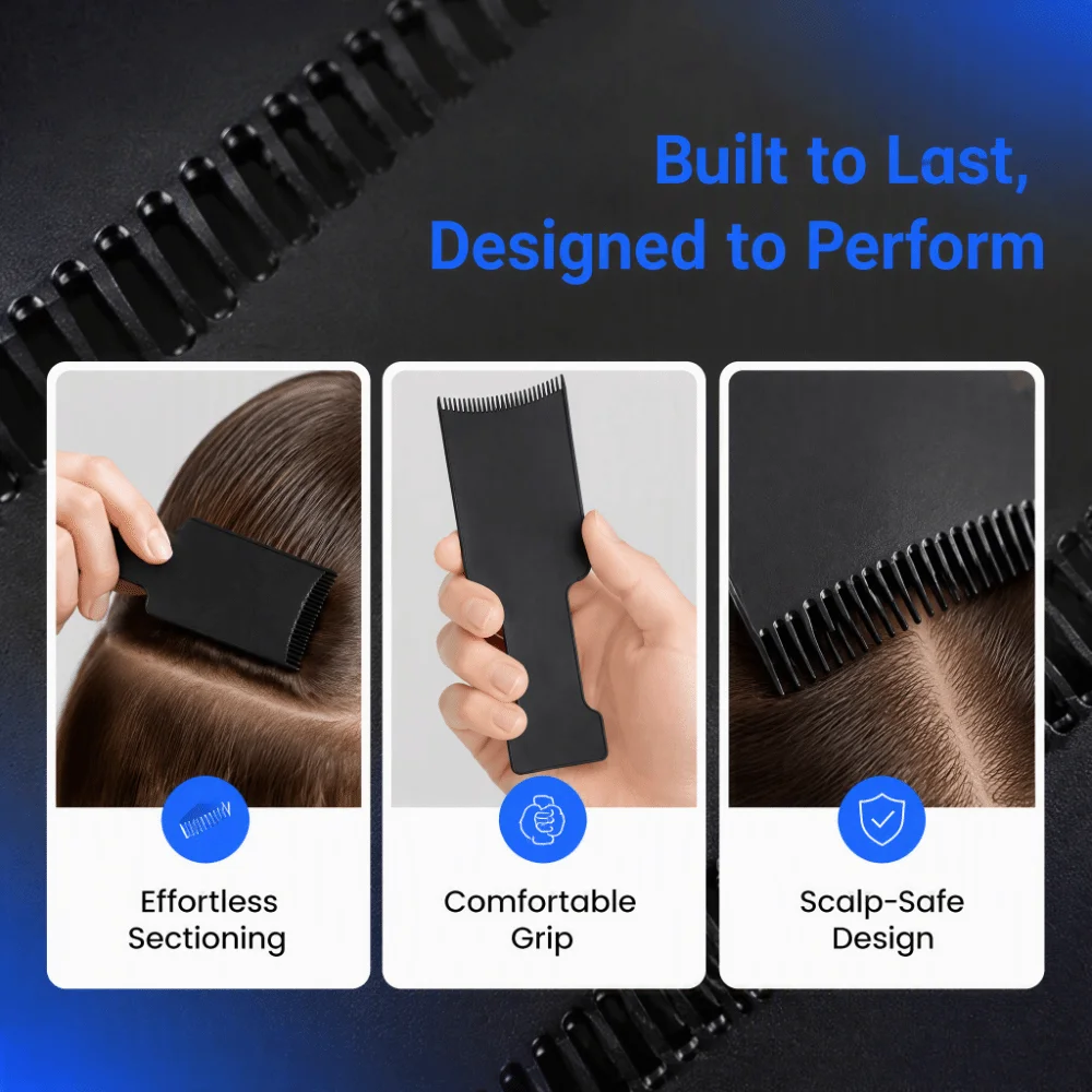 3PCS Reusable Lightweight Hair Coloring Brush With Teeth 3 Sizes Balayage Highlighting Board Hair Dye Brush Kit For Women