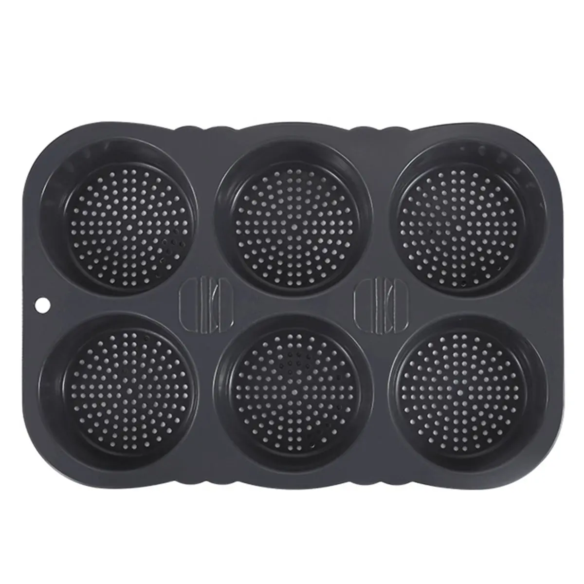 6 Cavity Hamburger Bun Mould Foldable Reusable Bread Mould Heat Baking Mould Silicone Bread Mould