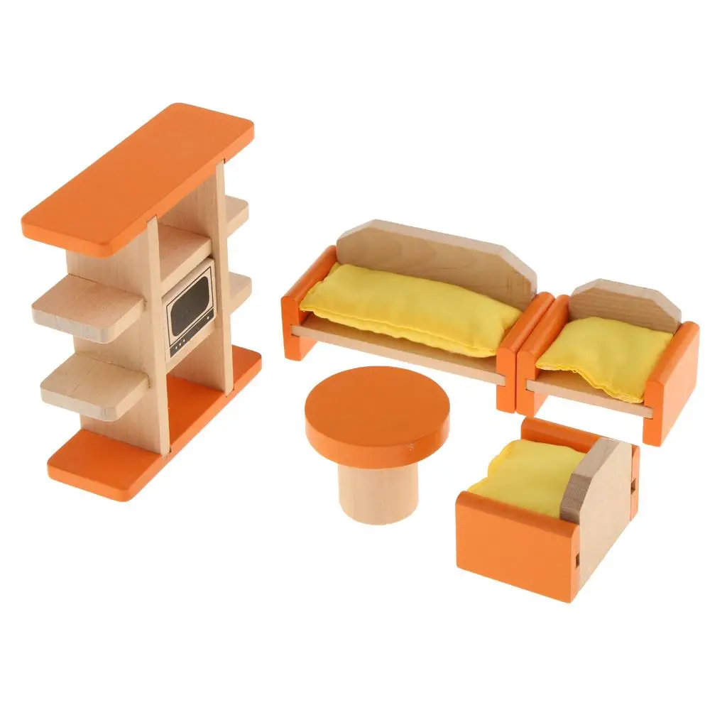 mini size living Room Furniture Set Dollhouse Miniature Pretend Role Play toy set